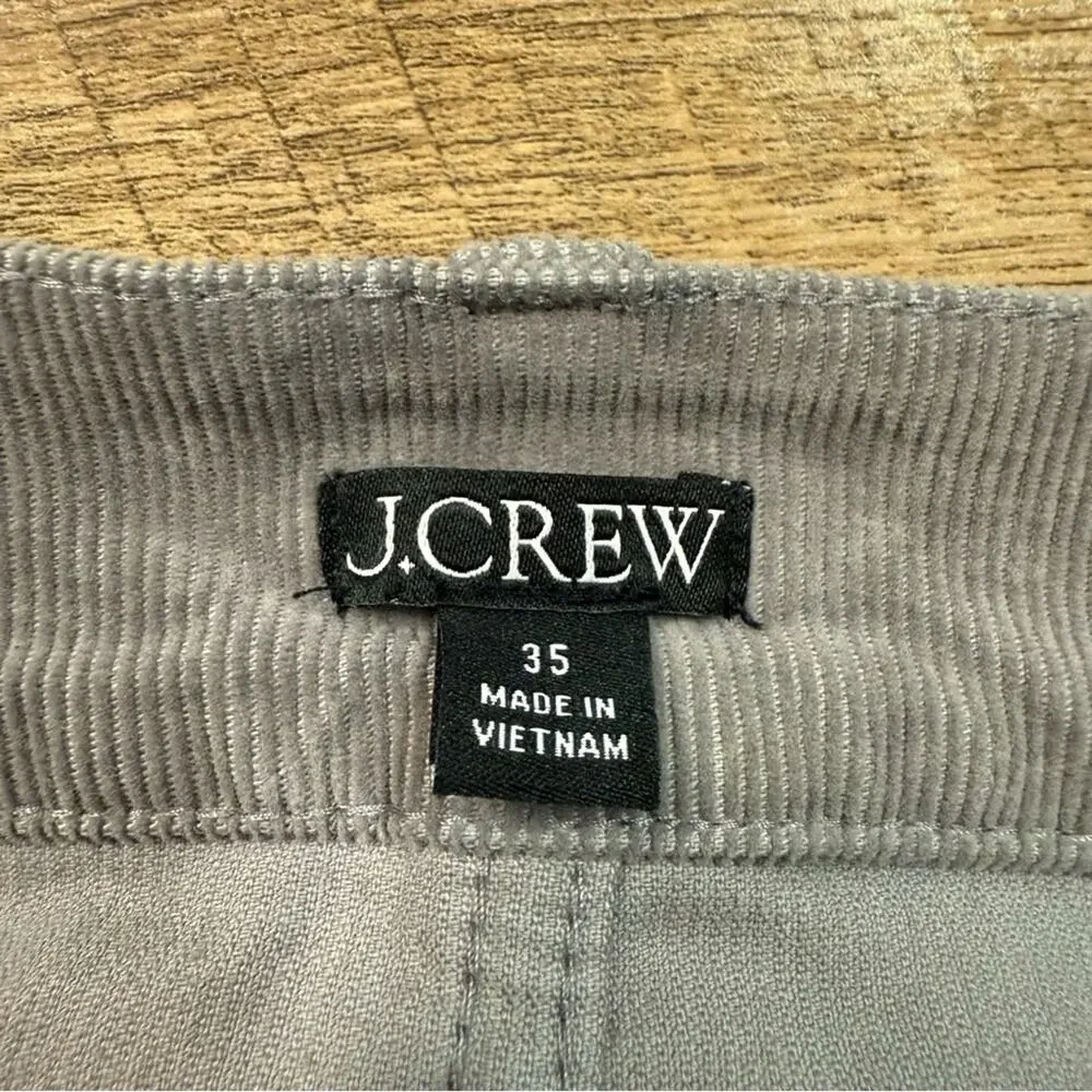 J. Crew 2023 Straight Leg Grey Corduroy Pants Women’s Plus Size 35 Cotton Blend